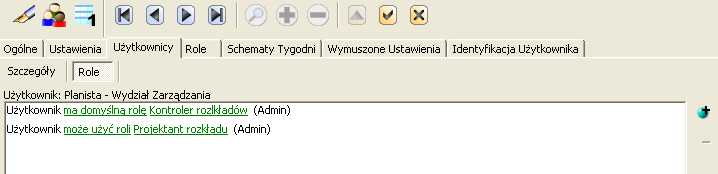 Jeśli rozkład został dopiero stworzony, będzie w nim tylko jedna rola Administrator.