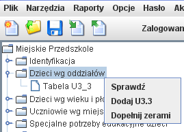 usunięcie zawodu w szkole - na drzewku należy po rozwinięciu zakładki Zawody wybrać zawód do usunięcia i prawym klawiszem myszy uaktywnić funkcję Usuń : 7.