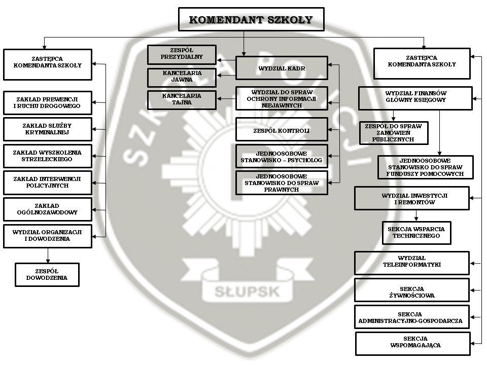 Schemat 2. Struktura organizacyjna Szkoły Policji w Słupsku Źródło: Opracowanie własne na podstawie Internet http://www.slupsk.szkolapolicji.gov.pl/struktura/ [uzyskano 21.08.2010 r.