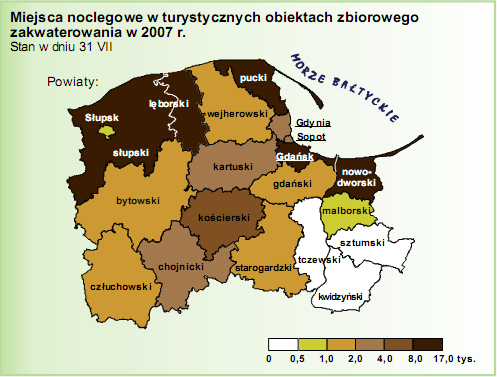 Podobnie jak w całej Polsce w ostatnich ośmiu latach obserwuje się systematyczny spadek liczby podróży krótkich (1-3 noclegi) na rzecz wyjazdów jednodniowych (podmiejskich lub do sąsiedzkich