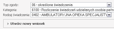 6106 Rozliczenie świadczenia, które spełnia jednocześnie łącznie wszystkie (określone we wniosku) warunki 6107 Rozliczenie świadczenia, gdy w trakcie tej samej hospitalizacji wykonano więcej niż