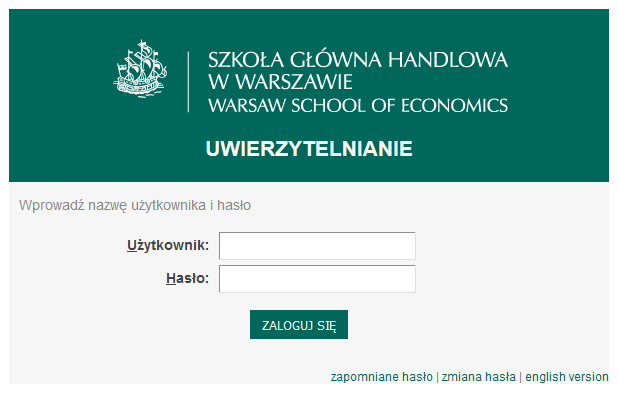 wstęp - logowanie aby złożyć wniosek, należy zalogować się do USOSweb SGH dostępnego pod adresem https://usosweb.sgh.waw.