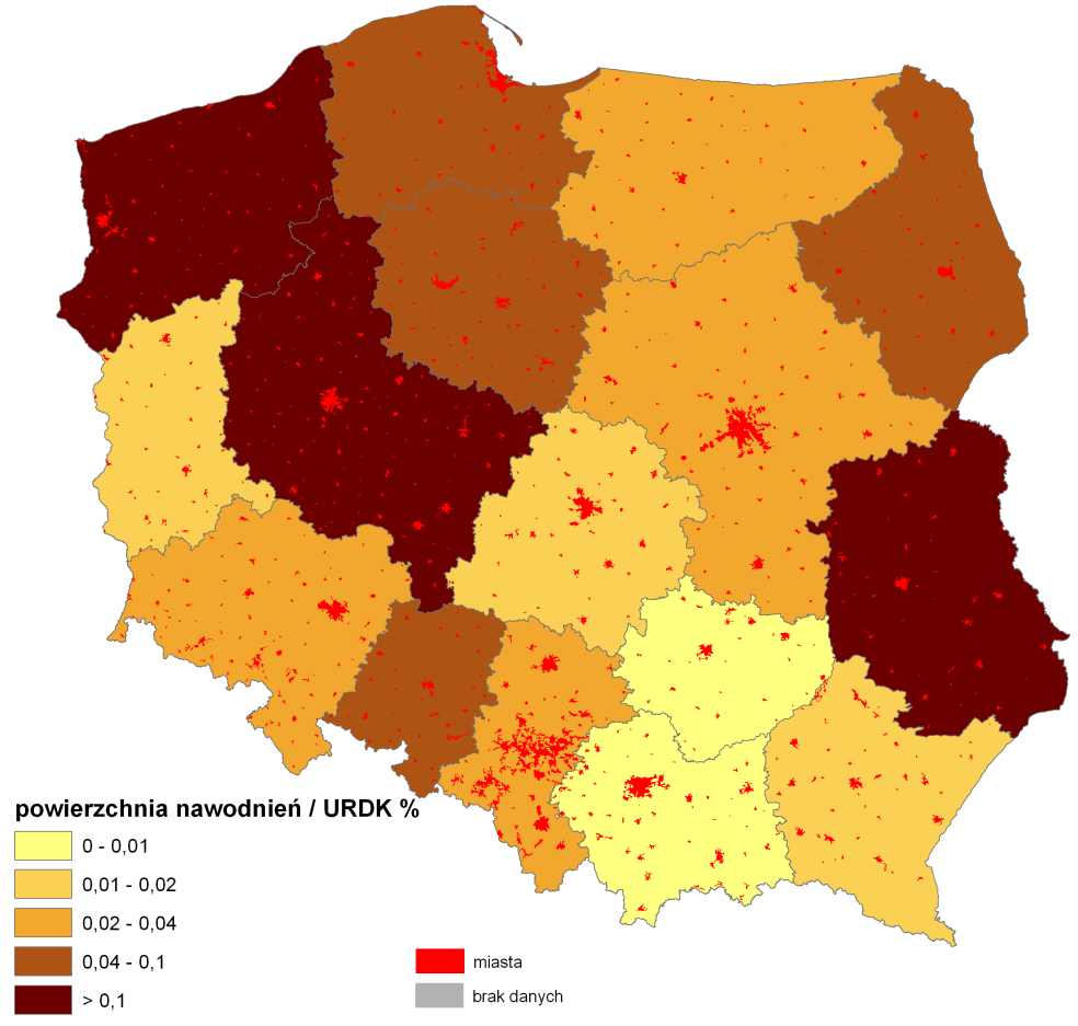 Zmiany małej retencji w latach 2003-13 (suma) Żródło: opracowanie własne na