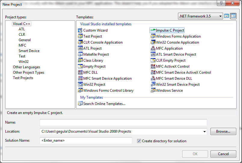 Projekt hardware owy wybrać typ projektu Project types: