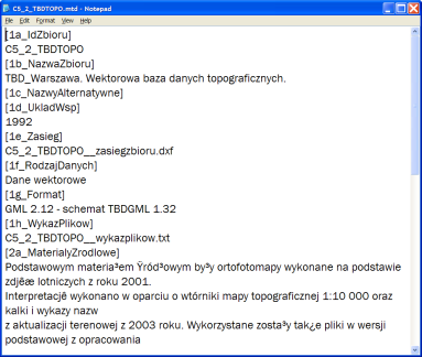TBD - metadane Polski (krajowy) system metadanych www serwer IIS (HTTP) metadane dane opisowe (tekst lub xml) Web Browser www serwer ArcIMS (ArcExpolorer) metadane dane graficzne arcview/arcinfo www