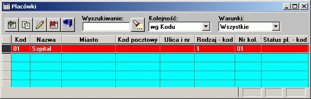 Słowniki Rozdział 8 Słowniki 8.1 Placówki Słownik umożliwia określenie listy placówek jednostki. Słownik wypełniany samodzielnie przez użytkownika.