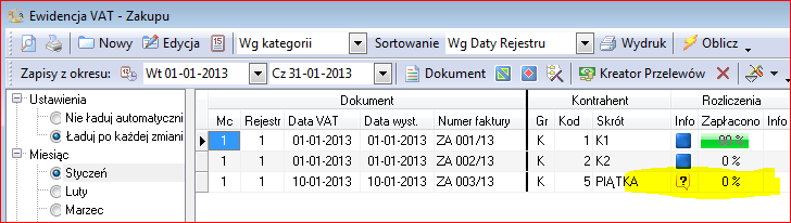 10. Ręczne wykonywanie korekt VAT Sz@rk FK automatycznie obsługuje korekty VAT do faktur które zostały w standardowy sposób zaksięgowane (odpowiednie przykłady umieszczono w punkcie 2.