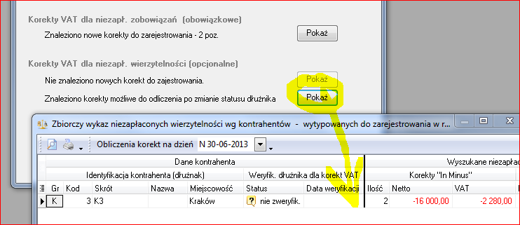 VAT - nawet jeśli w systemie nie ma informacji że kontrahent jest nadal czynnym płatnikiem VAT (taki obowiązek spoczywa na użytkowniku systemu).