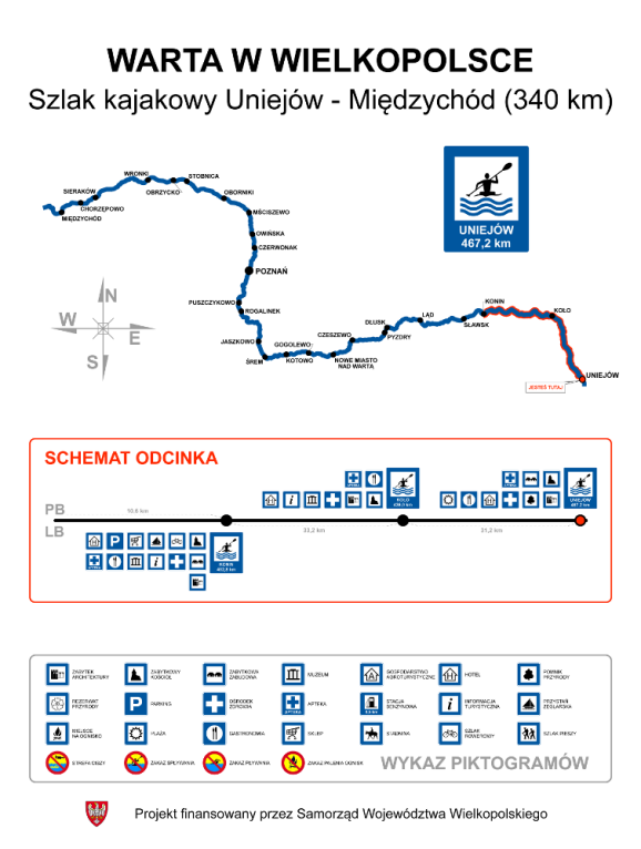 brzegu rzeki i widoczne od strony wody, na drogach dojazdowych, kierujące do