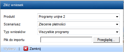 IV. Zaczytanie zleceń z plików XML 1. Nowe zlecenie można również złożyć dokonując importu zleceń płatności z plików zewnętrznych.