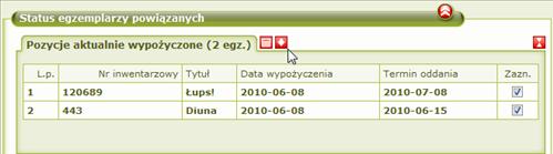 Zwrot egzemplarzy z poziomu widoku czytelnika: Istnieje też możliwość zwrotu egzemplarzy z poziomu czytelnika. W tym celu wchodzimy na konto czytelnika.