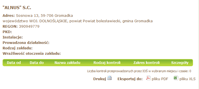 Jednakże dane prezentowane na stronie ograniczają się jedynie do ewidencji podmiotów i instalacji podlegających kontroli IOŚ.