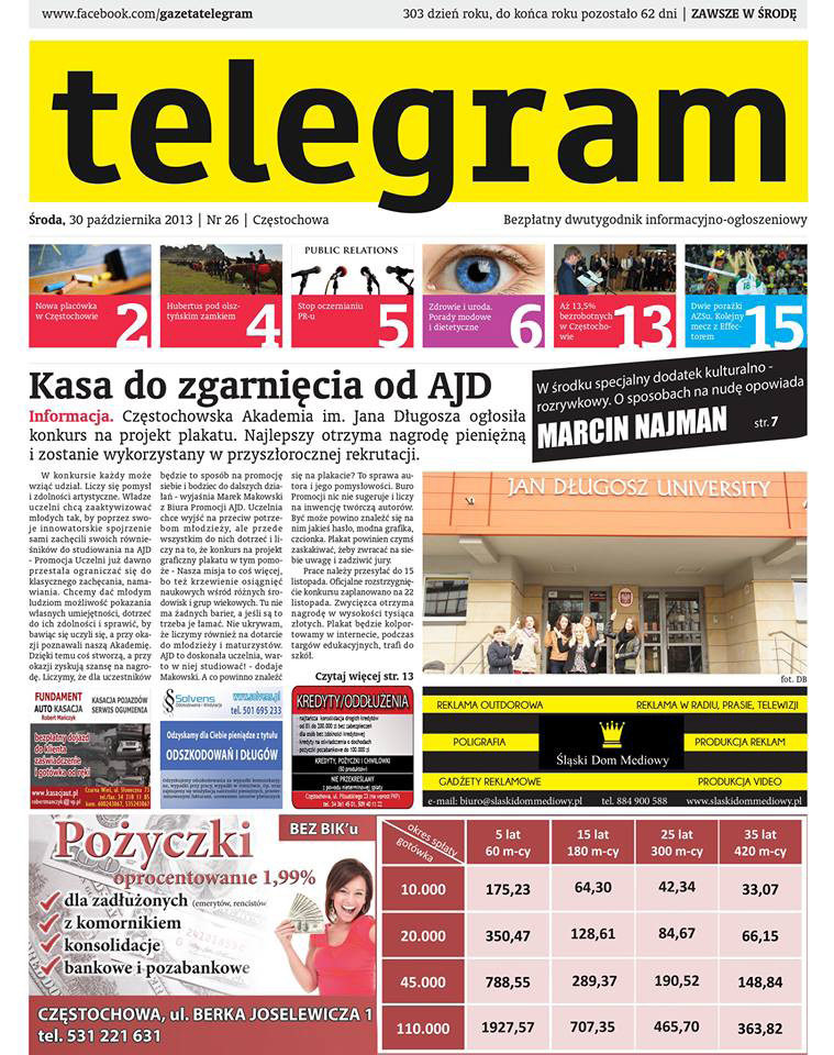 Kampanie Klient: Gazeta lokalna Telegram Kampania: