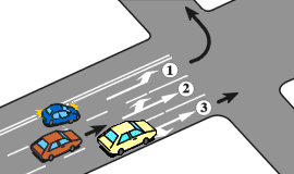 16. Kierujący mtrwerem (pjazd nr 1) na tym skrzyżwaniu: a) przejeżdża statni, b) ustępuje pierwszeństwa pjazdwi 2, c) ustępuje pierwszeństwa pjazdwi 3. 17.