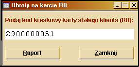 Klient pole, w którym moŝna wpisać część lub pełną nazwę klienta posiadającego kartę rabatową.