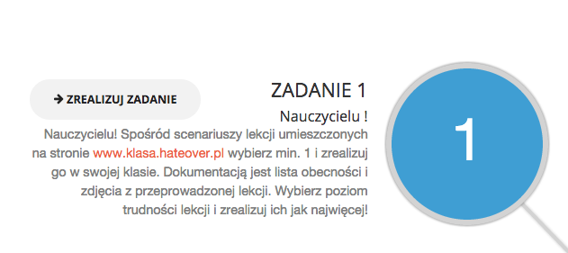 nauczycieli i rodziców. Po wykonaniu zadań każda z klas jest zobowiązana do umieszczenia dokumentacji.