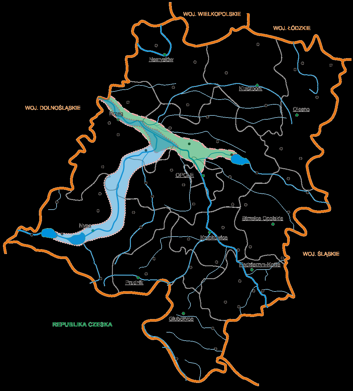 WOJEWÓDZTWO OPOLSKIE obiekty narażone na ataki terrorystyczne URZĄDZENIA HYDROTECHNICZNE NA ZBIORNIKACH RETENCYJNYCH J. OTMUCHOWSKIE J. NYSKIE J.