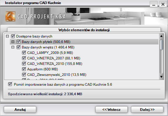 2.3. Przebieg pełnej instalacji programu CAD Kuchnie 6.