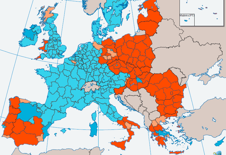 Fundusze strukturalne pierwsza pełna perspektywa finansowa Mapa kwalifikowalności regionów