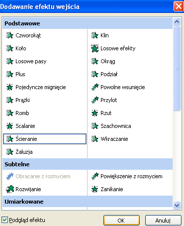 W kolejnym kroku z rozwijanej listy menu Pokaz slajdów dokonujemy wyboru