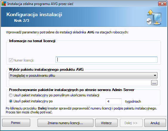 Aby instalacja zdalna się powiodła, kreator musi najpierw sprawdzić, czy na zdalnej stacji znajduje się już system AVG, a następnie skopiować pliki instalacyjne systemu AVG i uruchomić proces