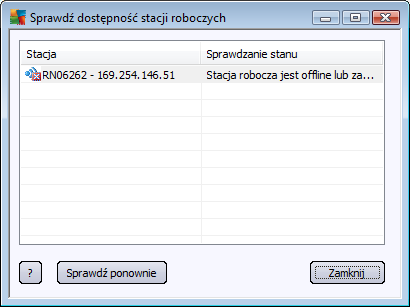 Dodaj do grupy dodaje wybraną stację roboczą do grupy. Usuń z grupy usuwa wybraną stację roboczą z grupy utworzonej przez użytkownika. Usuń stację roboczą usuwa stację roboczą z bazy AVG Data Center.