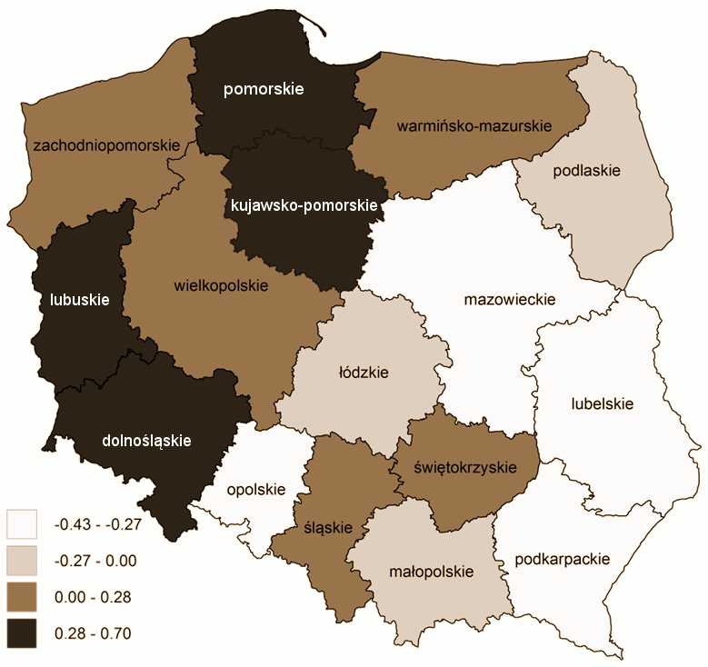 PRZECIĘTNE ROCZNE SPOŻYCIE KAWY 17 Odchylenie od średniego rocznego spożycia kawy na osobę w Polsce w 2012 roku [kg] W województwach wschodnich tzn.