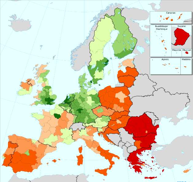 Mapa 2. Indeks konkurencyjności w latach 2010 oraz 2013 Źródło: Inwestowanie w przyszłość Europy.