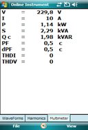 współczynnika mocy w sieciach jednofazowych i trójfazowych symetrycznie obciążonych Pomiar/rejestracja harmonicznych V / I do 25 i THD% Pomiar/rejestracja mocy DC Pomiar/rejestracja częstotliwości