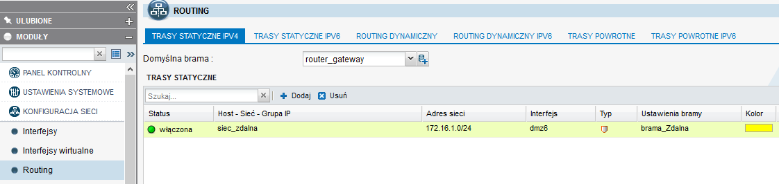 6. Ustawienia trasowania połączeń (routing) Trasowanie połączeń, czyli określenie drogi przesyłania pakietów można skonfigurować w STORMSHIELD na kilka sposobów.