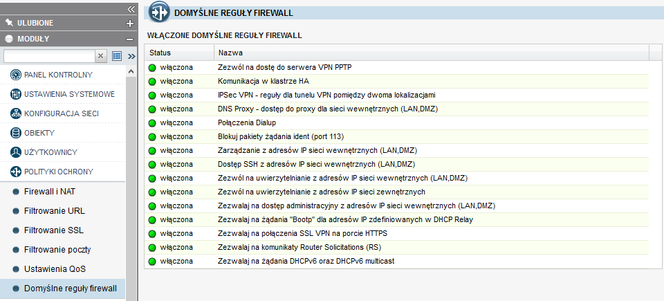 7. Konfiguracja zapory (firewall) Konfiguracja firewalla w rozwiązaniach STORMSHIELD podzielona jest na dwie części.