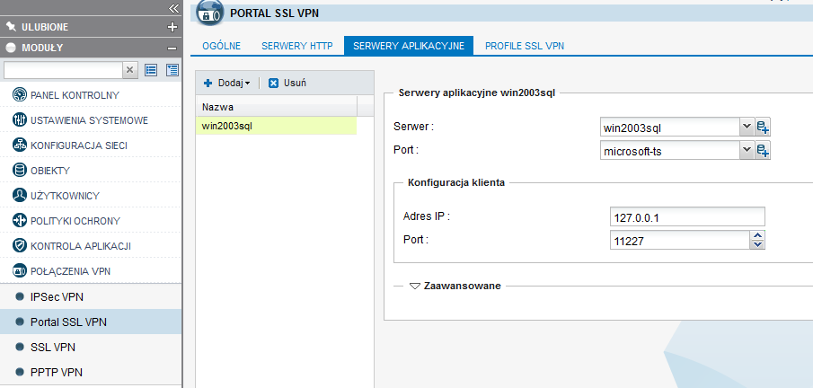 Serwery aplikacyjne Dostęp do serwerów aplikacyjnych realizowany jest za pomocą aplikacji Java.