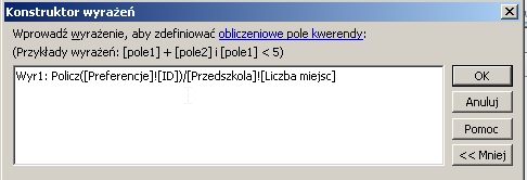 Informatyka 38 Przykład 54: Przykład kwerendy krzyżowej do zadania 6c.