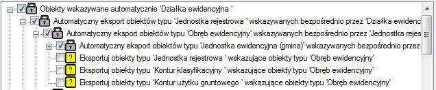 Eksportowanie zestawu filtrów Klikając prawym przyciskiem na ikonę z danym zestawem obiektów przechodzimy do okna eksportowania danych wyselekcjonowanych za pomocą filtrów.