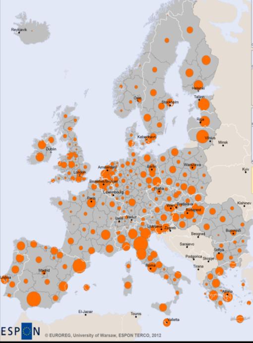 Mapa 10. Partnerzy wiodący w ramach INTERREG C III i IV (styczeń 2011) Mapa 11.