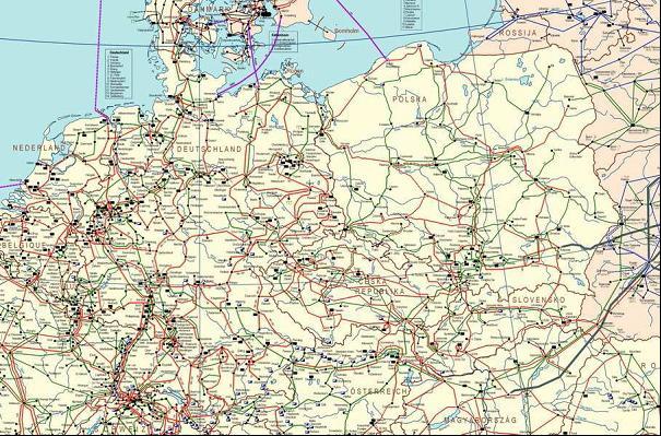sieci europejskiej, co w dalszej perspektywie może niekorzystnie wpłynąć na atrakcyjność inwestycyjną makroregionu 55). Mapa 19.