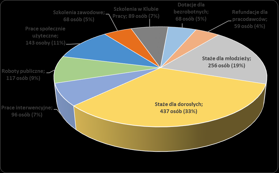 Wykres nr 13. Zestawienie form aktywizacji osób bezrobotnych w Powiatowym Urzędzie Pracy w Elblągu 2013 r. Wykres nr 14.