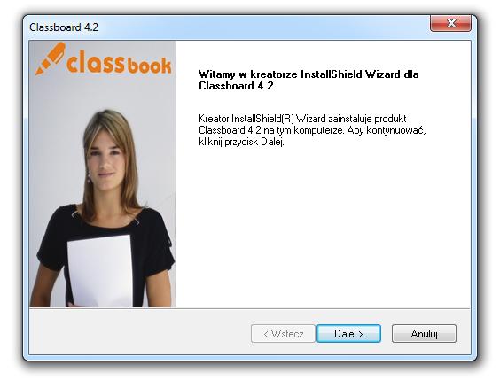 2.4 Instalacja oprogramowania Etapy instalacji: 2.4.1 Uruchom komputer. Po uruchomieniu systemu, włóż płytę instalacyjną CLASSBoard do napędu CD-ROM. 2.4.2 Program konfiguracyjny powinien otworzyć się automatycznie.