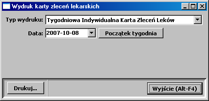 W oknie tym znajdują się następujące pola: Źródło - pole z rozwijalną listą, z której wybrać należy miejsce z którego pobierany będzie lek dla pacjenta.