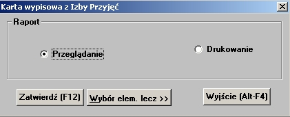 Rodzaj Data od/do Kolejność Pole słownikowe Badanie, można go wybrać ze skojarzonego słownika lub za pomocą przycisku Przyciski Poleceń: Komentarze komentarze do wyników Załączniki załączniki do