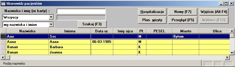 Rozdział 5 Moduł Izba Przyjęć, zwany dalej w skrócie IP, dedykowany jest do wspomagania pracy szpitalnej izby przyjęć.