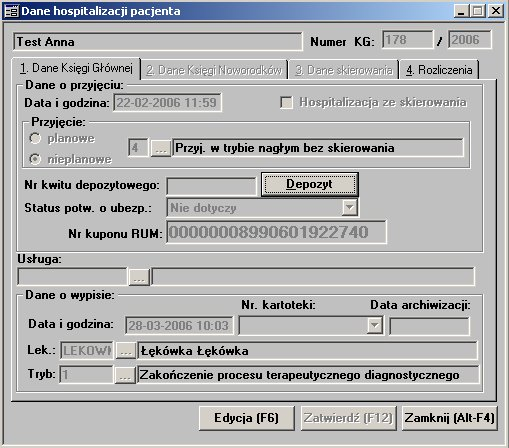 Źródło finansowania, itp.). Nie dotyczy to pobytów na Izbie Przyjęć. 5.1.3.