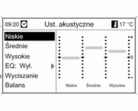 Wprowadzenie 25 Wprowadzanie ciągu znaków Ustawienia barwy dźwięku CD 500 / DVD 800 W menu ustawień barwy dźwięku można zdefiniować oddzielną charakterystykę barwy dźwięku dla każdego zakresu