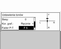 Wprowadzenie 27 Ustawianie tonów niskich, średnich i wysokich Ustawianie rozłożenia mocy dźwięku na przednie i tylne głośniki W celu włączenia menu ustawiania barwy