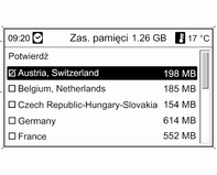 Nawigacja 69 Skasuj listy Wybrać, czy mają być usunięte wszystkie wpisy menu Książka adresowa, w listach Ostatnie cele i/ lub Podróże. Dodaj/Usuń dane kartograf.