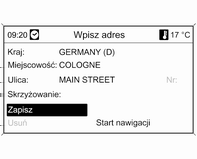 Nawigacja 71 OK : Zakańczanie wprowadzania lub zatwierdzanie wyszukiwania. Długie naciśnięcie przycisku BACK usuwa wszystkie litery i znaki wprowadzone w bieżącej linii tekstu.