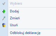 Podręcznik Użytkownika systemu Comarch OPT!MA Str. 159 Program wyświetli pytanie z prośbą o potwierdzenie operacji odblokowania i po potwierdzeniu deklaracja zostanie odblokowana. 12.14.