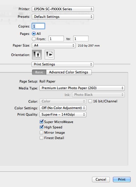 Drukowanie z zarządzaniem kolorami C W systemie Mac OS X U Drukowanie (Mac OS X) na stronie 54 Wyłącz zarządzanie kolorami.