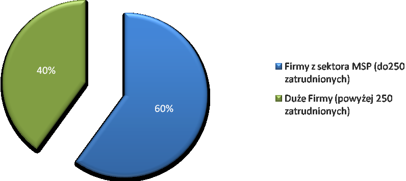 Wykres 6. Współpraca badanych naukowców z firmami dużymi oraz z sektora MSP.