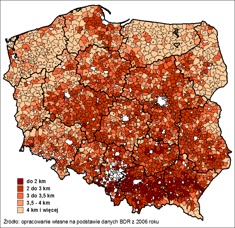 Rys. 5 Średnia długod ugość